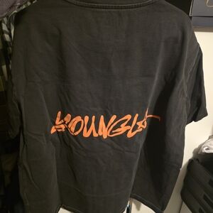 YoungLA Black Tee with Orange Lettering